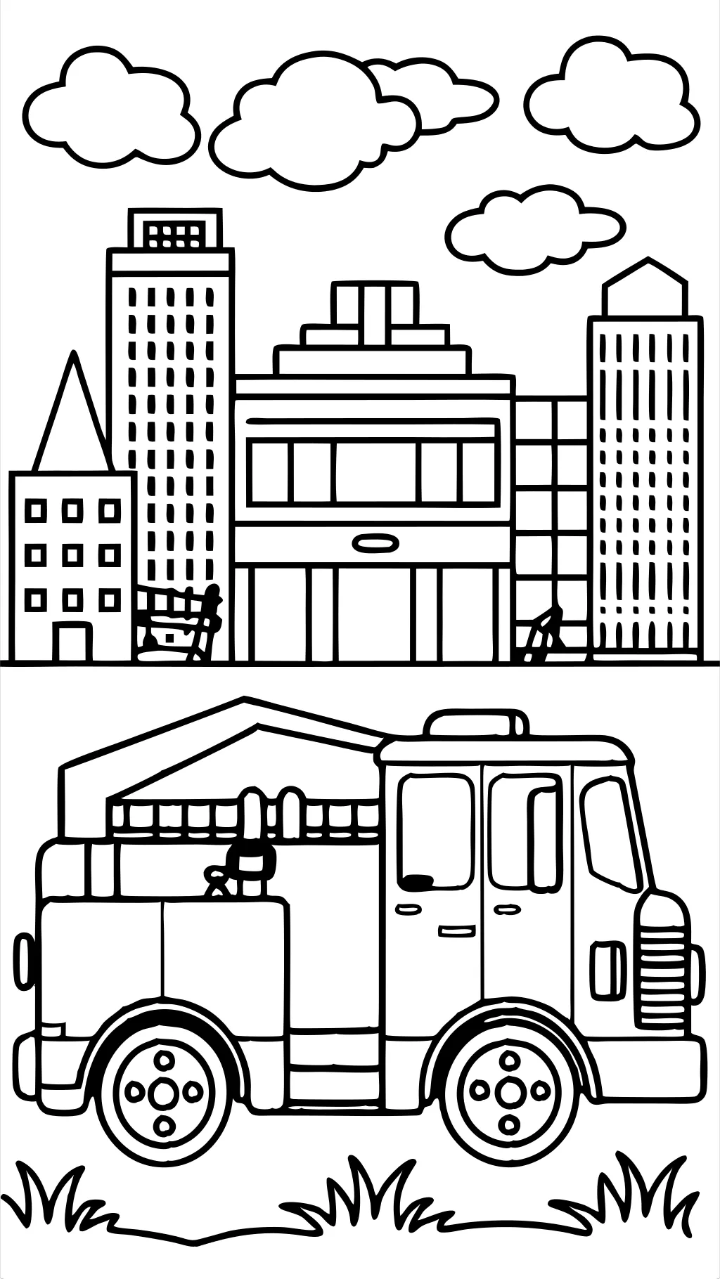 coloriage de camion d’incendie de moteur d’incendie